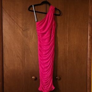 Chic One-Shoulder Red Dress